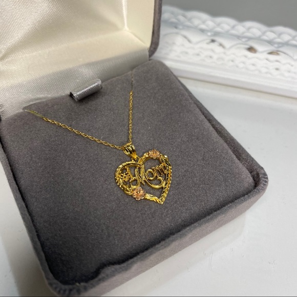14K Yellow + Rose Gold #1 Mom Necklace
